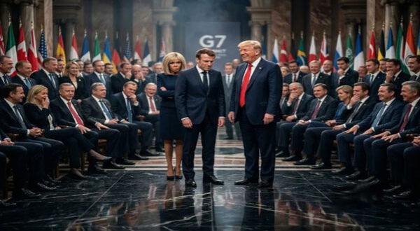 سخرية على المسرح السياسي: ترامب يحرج ماكرون أمام الكاميرات ويثير تساؤلات حول مستقبل العلاقة بين واشنطن وأوروبا